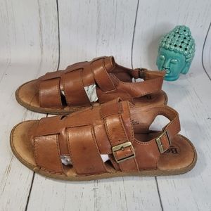 Men's Brown Leather Fisherman Sandals